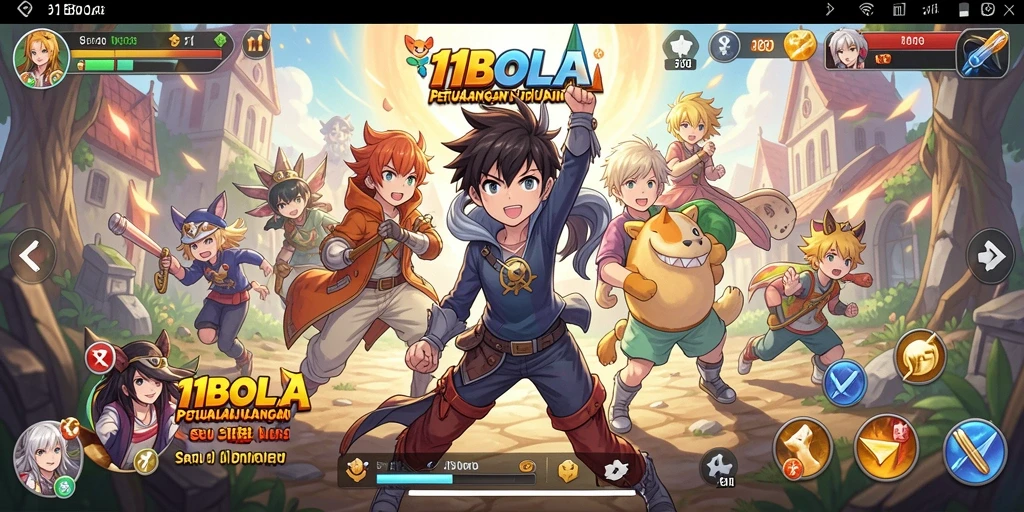 Tangkapan layar 11BOLA memperlihatkan karakter anime sedang bertarung dalam pertempuran seru.