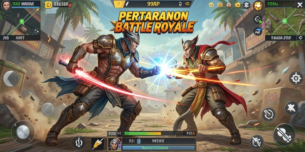 Screenshot gameplay 99RP menampilkan aksi pertarungan mendebarkan.