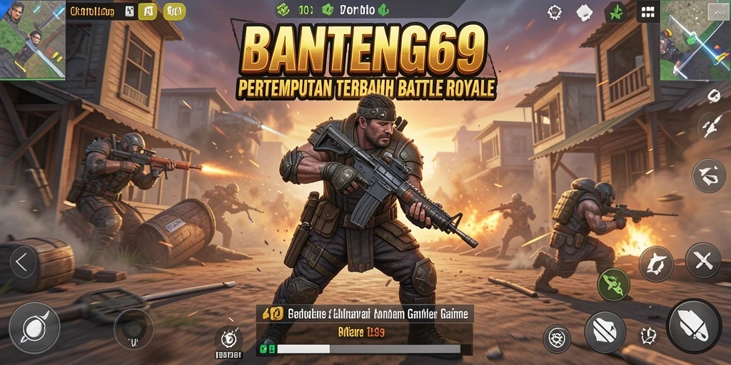 Screenshot gameplay BANTENG69 menunjukkan aksi pertempuran mendebarkan.