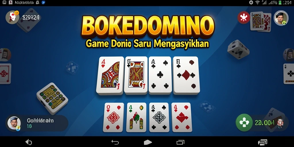 Tampilan gameplay seru di BOKEDOMINO dengan pemain aktif.