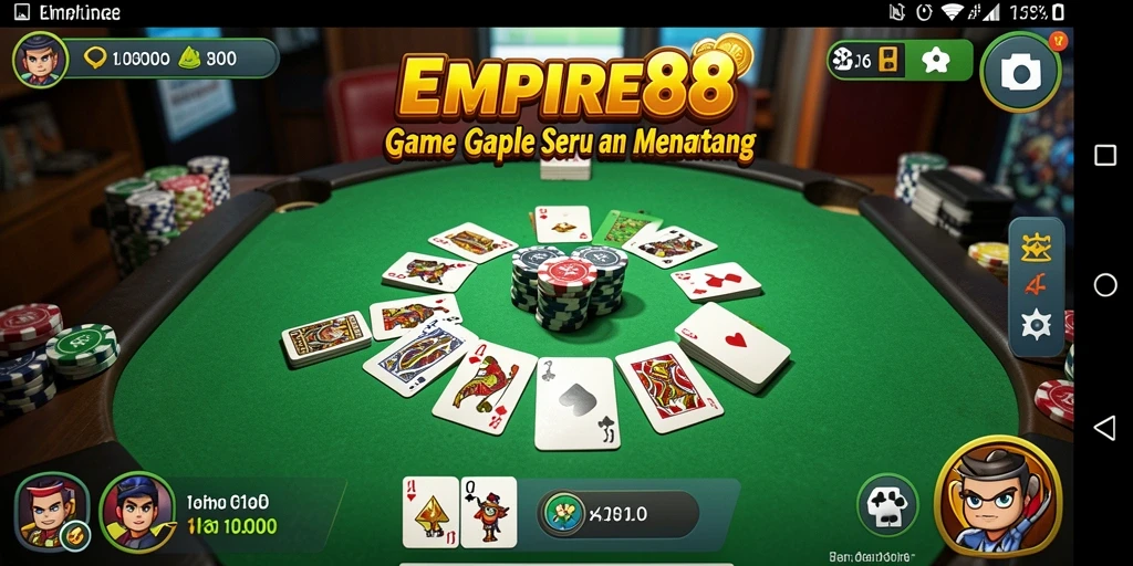 Gameplay seru EMPIRE88 dengan teman-teman di Gaple.