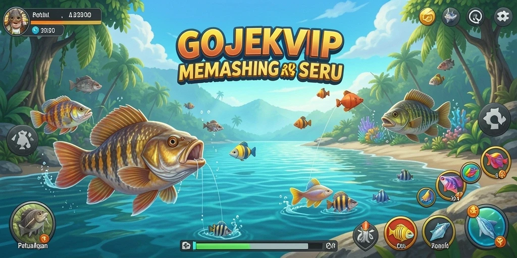 Tangkapan layar gameplay GOJEKVIP menunjukkan pengalaman memancing yang seru dan menarik.