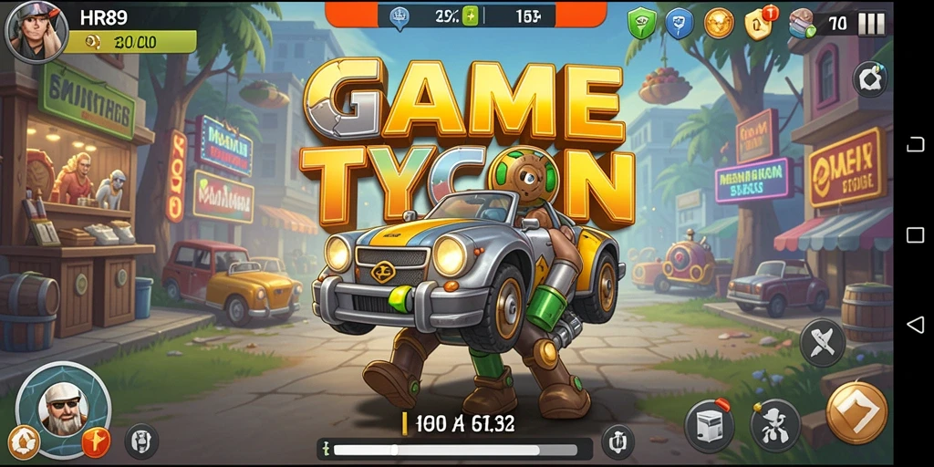 Screenshot gameplay menampilkan aktivitas bisnis yang seru dan dinamis.
