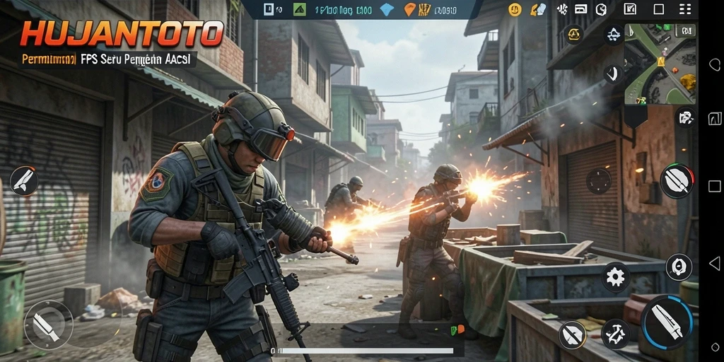 Tangkapan layar gameplay HUJANTOTO menampilkan aksi seru dan intens.