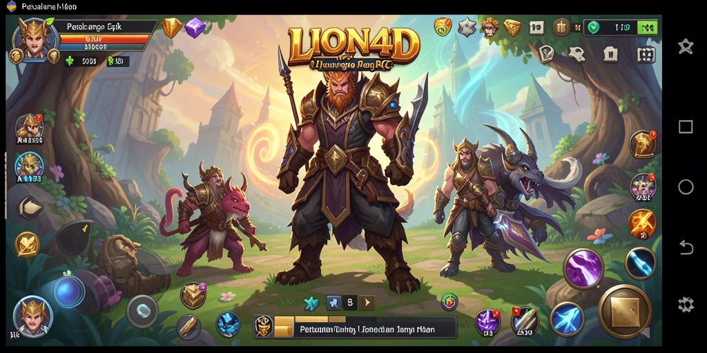 Screenshot gameplay LION4D menunjukkan aksi seru dalam pertempuran RPG.