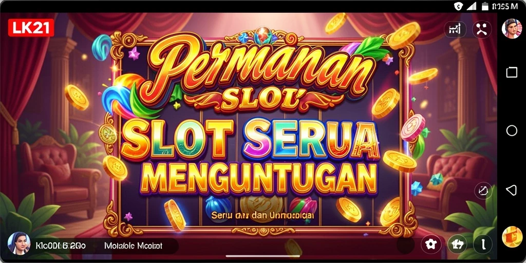 Screenshot gameplay LK21 menampilkan mesin Slot yang penuh warna dan animasi menarik.