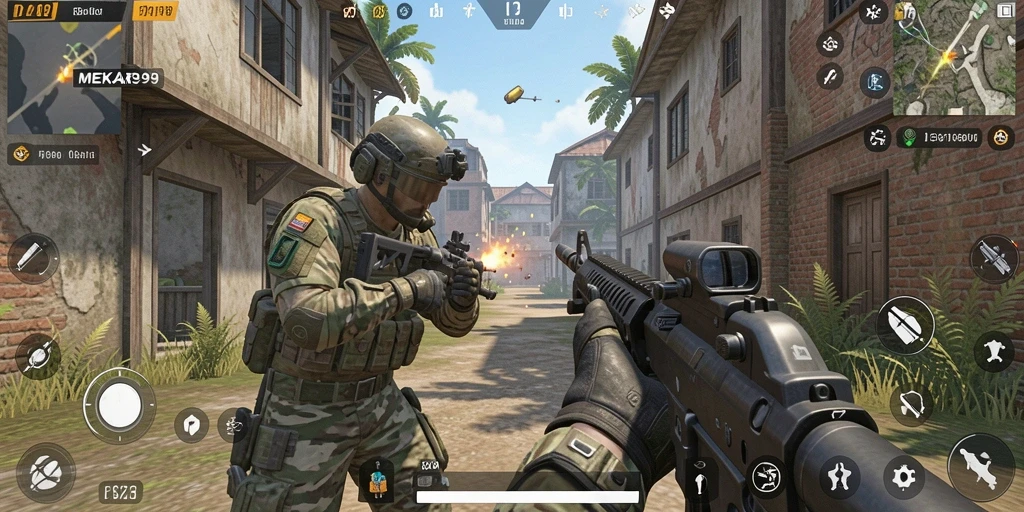 Tampilan gameplay intens dan seru di MEKAR99.