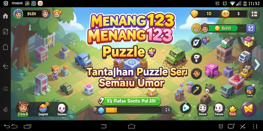 Tangkapan layar MENANG123 menampilkan antarmuka puzzle yang memikat.