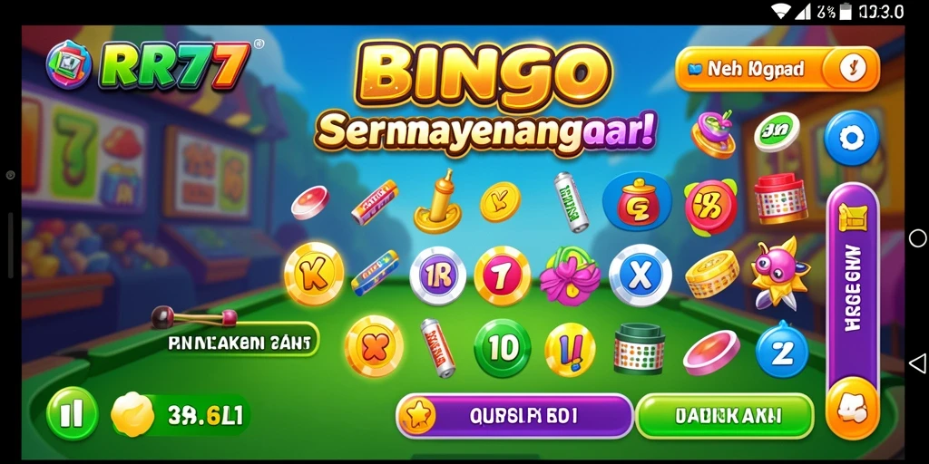 Screenshot utama RR777 menampilkan gameplay Bingo yang seru dan interaktif.