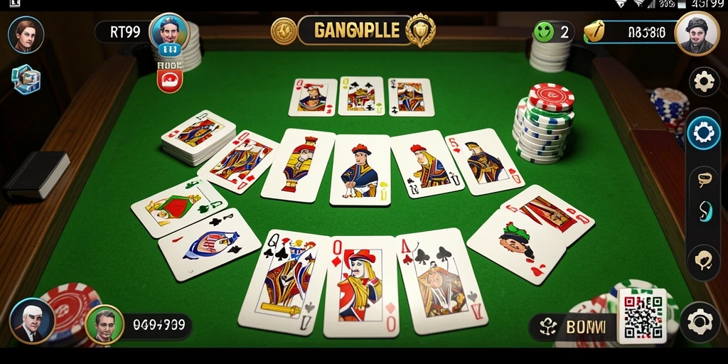 Tampilan screenshot utama RT99 dengan gameplay Gaple yang seru.