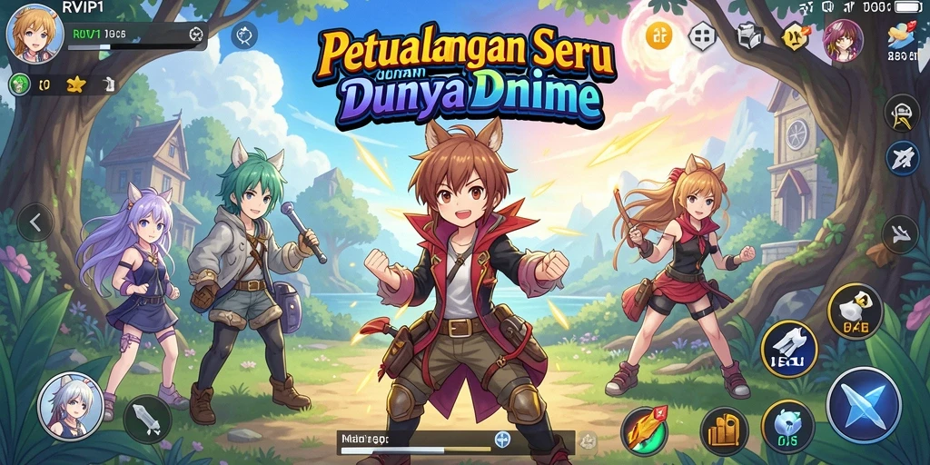 Screenshot utama RVIP1 menampilkan aksi seru dalam pertempuran Anime.