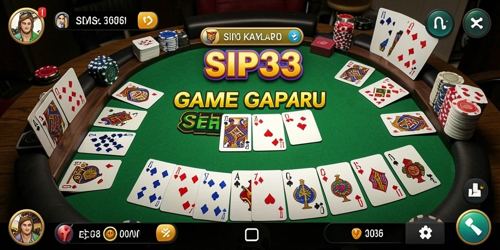 Tampilan gameplay SIP33 yang menarik dan interaktif dalam permainan Gaple.