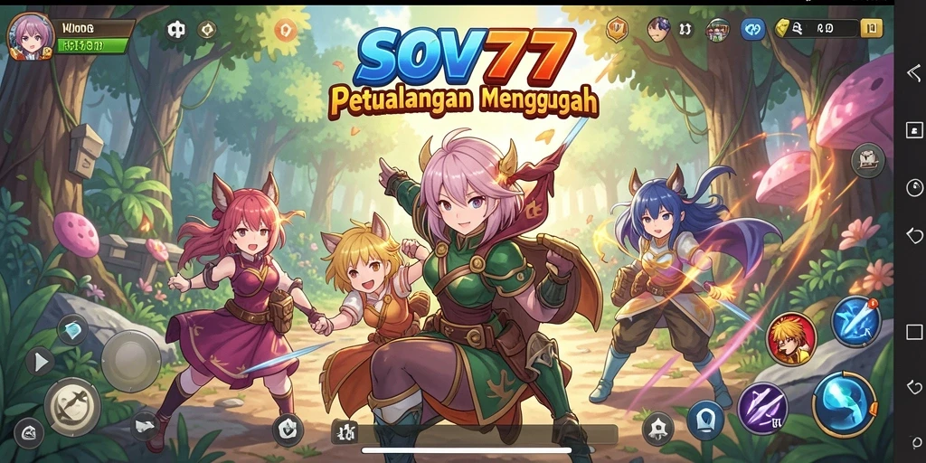 Screenshot gameplay SOV777 menampilkan aksi seru dan karakter Anime.